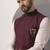 Pink plain cotton kurta set with maroon jacket
