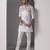 Ivory embroidered silk kurta set with ivory embroidered jacket