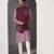 Pink embroidered cotton silk kurta set with maroon embroidered jacket