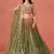 MEHENDI GEORGETTE SEQUINS ZARI EMBROIDERED LEHENGA CHOLI