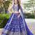 ROYAL BLUE DOLA SILK SEQUINS ZARI EMBROIDERED LEHENGA CHOLI