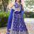 ROYAL BLUE DOLA SILK SEQUINS ZARI EMBROIDERED LEHENGA CHOLI