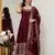 MAROON VICHITRA SILK EMBROIDERY PARTY WEAR ANARKALI SUIT SET 