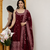MAROON VICHITRA silk blend embroidered ANARKALI SUIT SET 