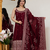 MAROON VICHITRA silk blend embroidered ANARKALI SUIT SET 