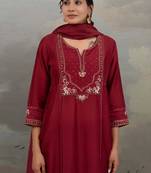 Magenta pink mehrab suit set