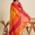 Mustard contrast border silk blend saree with woven thread pallu