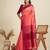 Peach  temple design silk blend saree with striped pallu and blouse