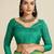 Light green silk blend saree with temple border and striped pallu