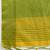 Yellow silk blend saree with temple border and contemporary striped pallu