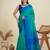 Rama silk blend saree with thread woven pallu and matching blouse