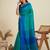 Rama silk blend saree with thread woven pallu and matching blouse