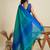 Rama silk blend saree with thread woven pallu and matching blouse