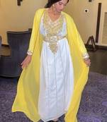 YELLOW-WHITE INNER JACKET OUTFIT FOR WOMEN	