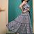 Grey maslin printed crop top and fleared skirt set