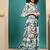 Multicolour maslin printed crop top and skirt set for kids girls