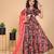 Maroon printed chinon fabric lehenga choli set for kids girls