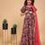 Maroon printed chinon fabric lehenga choli set for kids girls