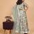 Mint green chinon chiffon printed lehenga choli set for kids girls