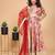Peach colored chinon chiffon fabric floral printed kids girls lehenga choli set