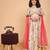 Cream colored chinon chiffon fabric floral printed kids girls lehenga choli set