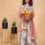 Sky blue printed oneside sleeve chinon girls lehenga choli set