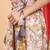Cream colored chinon chiffon fabric floral printed kids girls lehenga choli set