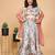 Sky blue printed oneside sleeve chinon girls lehenga choli set