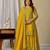 YELLOW CHINON SILK EMBROIDERY PARTY WEAR SUIT SET 