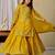 YELLOW CHINON SILK EMBROIDERY PARTY WEAR SUIT SET 
