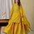 YELLOW CHINON SILK EMBROIDERY PARTY WEAR SUIT SET 