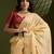Light yellow cotton saree with thread woven motifs and blouse piece