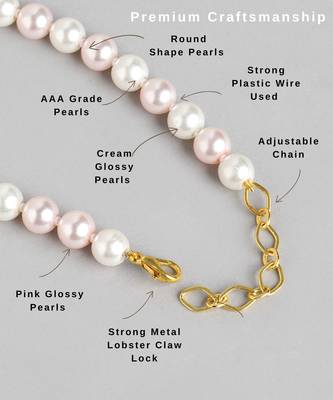classic single line pearl necklace with kundan drop earrings for women | elegant party & festive wear jewelry set 4