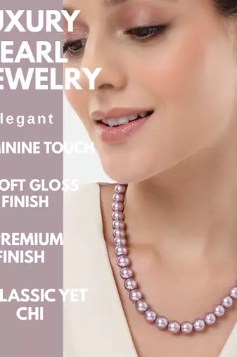 pastel purple color pearl necklace for women | lightweight beaded jewelry with adjustable chain