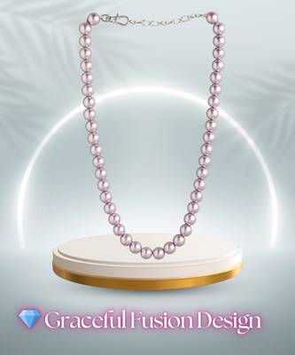 pastel purple color pearl necklace for women | lightweight beaded jewelry with adjustable chain 5