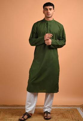 Green cotton kurta 1
