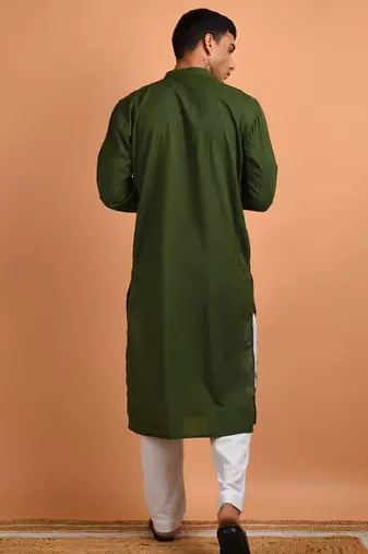 Green cotton kurta