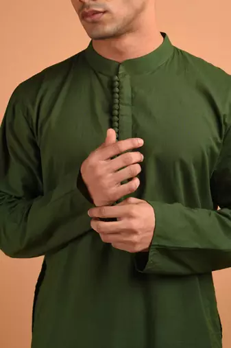 Green cotton kurta