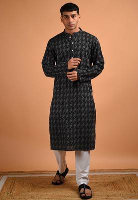 Black cotton kurta 1