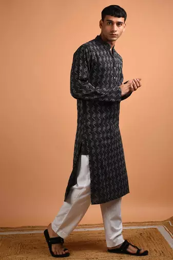 Black cotton kurta