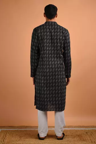 Black cotton kurta