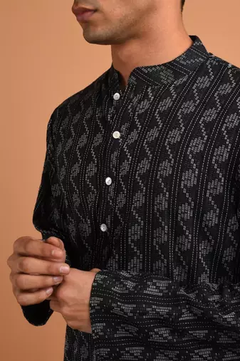 Black cotton kurta