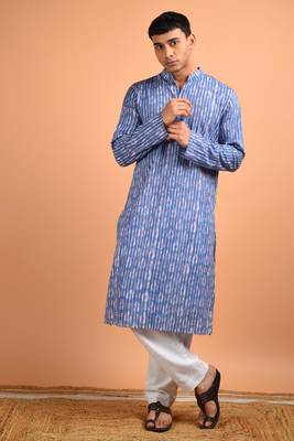Blue cotton kurta 1