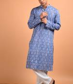 Blue cotton kurta