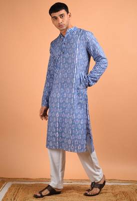 Blue cotton kurta 2