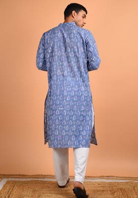 Blue cotton kurta 4