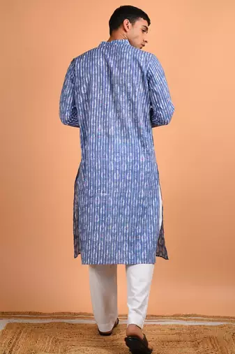 Blue cotton kurta