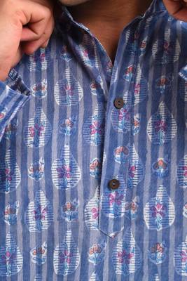 Blue cotton kurta 5