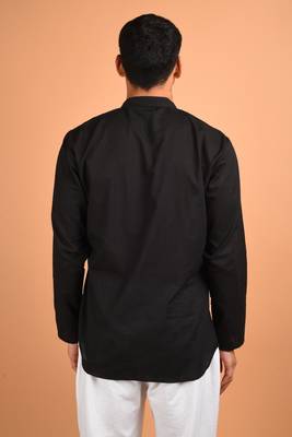 Black cotton shirt kurta 4