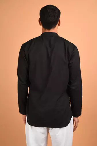 Black cotton shirt kurta
